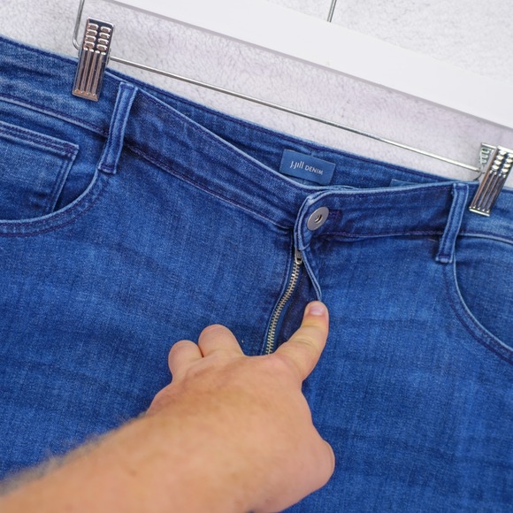 J. Jill Denim High Rise Full Leg Crops Jeans-14- 36 / 25 Capri Cotton Polyester - Picture 4 of 10